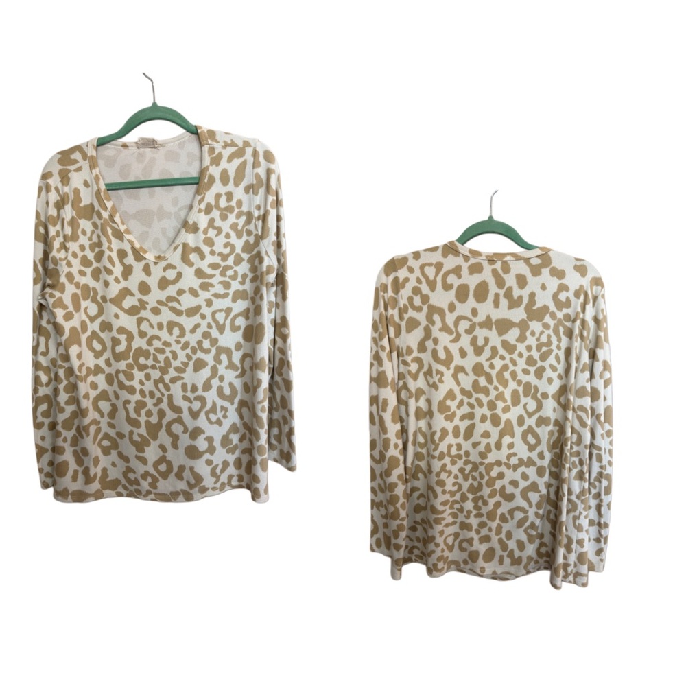 BiBi Super Soft Sweater Neutral Cheeta Leopard Print Size XL